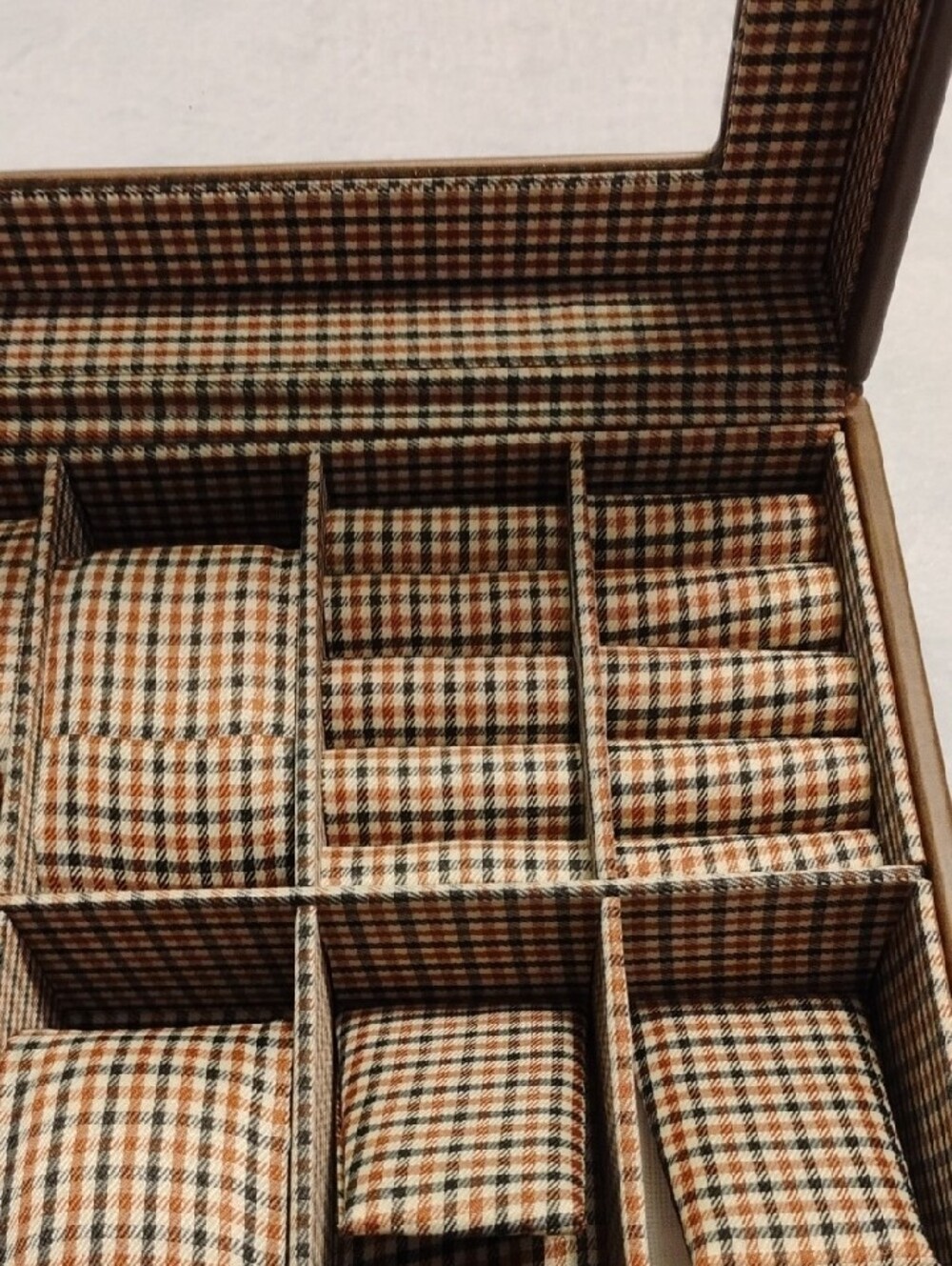Brooks Brothers Brown Leather Watch Storage Box with Clear Top - Picture 3 of 5